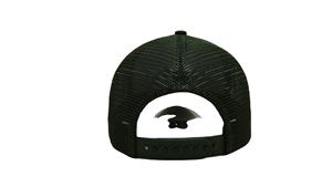 หมวกแก๊ปทรงทรัคเกอร์ 5 ชิ้นส่วน สีเขียวมะกอกแบบกำหนดเอง หมวกตาข่ายคุณภาพสูง พร้อมโลโก้ปักขนาดใหญ่ สไตล์สตรีทแวร์ หมวกสแนปแบ็คสำหรับผู้ชาย - Product Image 4