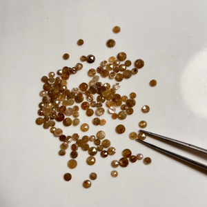 Piedra preciosa de forma redonda rosecut facetada diamante marrón natural para la fabricación de joyas finas Diamante de minas indias - Product Image 1