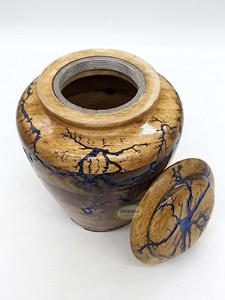 Urna Funeraria de Resina con Efecto Relámpago para Cenizas de Adultos, Diseño Shisham Cremation Memory Collector, Apta para Cementerio - Product Image 5