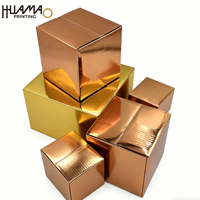 Caja de cartón corrugado con lámina dorada personalizable Huamao para embalaje de regalos y envíos al por mayor.