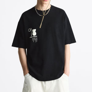 T-shirt vintage de créateur à épaules tombantes surdimensionnées personnalisées T-shirt lourd à épaules tombantes de haute qualité 240 GSM - Product Image 2