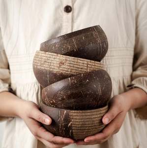 Cuenco de cáscara de coco Natural de alta calidad, pequeño restaurante ecológico, uso doméstico, logotipo grabado con láser, hecho en Vietnam Eco2go Vietnam - Product Image 4