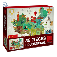 Rompecabezas de mapa de papel educativo de 35 piezas, rompecabezas de piso de China para niños