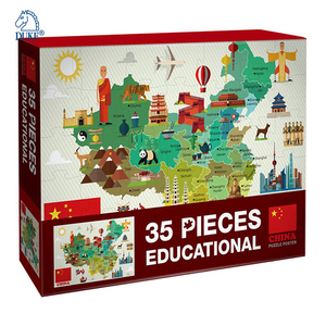 35-mảnh giáo dục giấy bản đồ câu đố đồ chơi trẻ em Trung Quốc tầng câu đố - Product Image 4