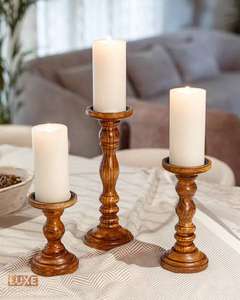 Candelabro de Madera Hecho a Mano para Decoración del Hogar, Tamaño Personalizado con el Mejor Acabado en Madera para las Festividades de Navidad y Pascua - Product Image 1