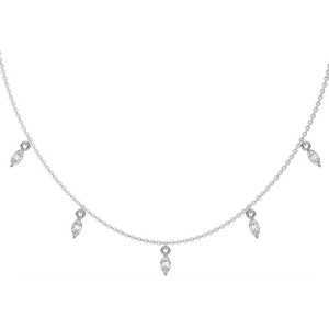 Collier pendante en or massif 18 carats avec diamant de laboratoire marquise de 0,90 carat serti à griffes, bijoux artisanaux haut de gamme pour mariages et événements de soirée - Product Image 3