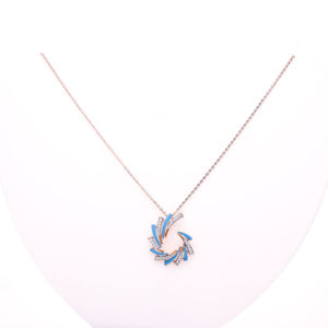 Luxury <b>Rose</b> <b>Gold</b> & Modern Swirl Design Pendant <b>Necklace</b> for Women Anniversary Gift - Product Image 2