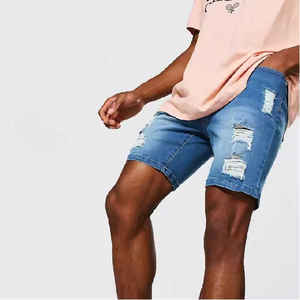 กางเกงยีนส์ขาสั้นสำหรับผู้ชายกางเกงขาสั้นผ้ายีนส์ใส่สบายมีสไตล์สำหรับใส่ในฤดูร้อน - Product Image 4