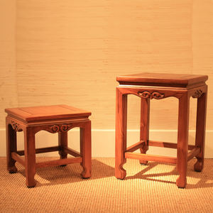 Antique Chinese Style 45cm High <b>Teak</b> Wood Flower Display Stand & <b>Shelf</b> Holder for Living Room - Product Image 4