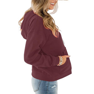 Ventes en gros de sweats à capuche pour femmes, nouvelle conception, vêtements décontractés, vente en ligne, sweats à capuche pour femmes de haute qualité, couleur unie - Product Image 5