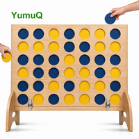 Jeu de jeu de plein air en bois YumuQ Custom Giant Connect 4 en ligne, avec 42 anneaux, pour enfants, adultes et fêtes de famille