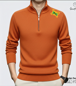 Suéter de Rugby Personalizado al por Mayor, de Invierno, con Estampado Digital, Tejido Sólido, Cuello Solapa con Botones, de Fábrica en Bangladesh - Product Image 5