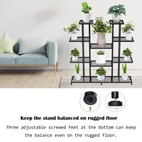 Support de plantes en métal, grand modèle, décoratif d'intérieur, en alliage d'aluminium noir, sculpté à la main, style vintage moderne, étagère rectangulaire suspendue pour plantes, pour la maison