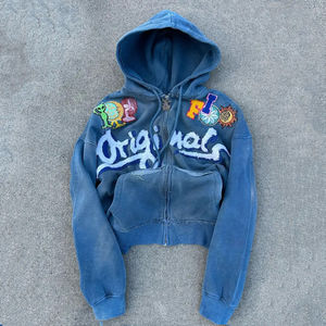 Superventas Puff impresión pulóver sudaderas con capucha transpirable de gran tamaño liso gráfico francés Terry Sudadera con capucha Casual Street Wear sudadera - Product Image 1