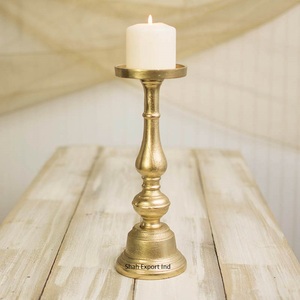 Stylish Metal Pillar <b>Candle</b> <b>Holder</b> <b>Gold</b> Plated for Home Event and Christmas Tabletop Decorative <b>Candle</b> Pillars - Product Image 6