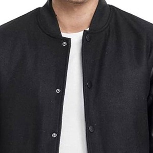 Veste de sport athlétique à la mode, style équipe sportive, corps en mélange de laine, manches en cuir, idéale pour les événements et le streetwear décontracté - Product Image 4