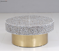 Nouvelle table basse de luxe pour hôtel et maison, mobilier d'intérieur de luxe, table basse en nacre, table d'appoint en nacre