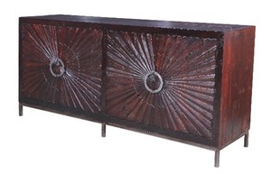 Buffet moderne Lyra en bois recyclé, capacité de rangement de 4 pieds, design modulaire pour salle à manger, chambre à coucher, salon, mobilier d'hôtel - Product Image 5