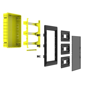 Caja de Distribución ABS con Capacidad para 45 MCB, 390x535x107 mm, IP40, Montaje Empotrado, Carcasa Amarilla, Marco Negro, POLI 019 - Product Image 4