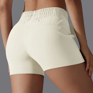 Pantalones cortos para correr de gimnasio con bolsillos y cremallera de secado rápido para mujer, cintura elástica alta, ropa deportiva de compresión para hombre, para verano - Product Image 3