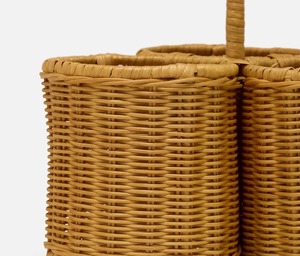 Cesta de Almacenamiento de Vino de Mimbre y Ratán Tejida a Mano, Sostenible, Color Verde, Soporte Doble para Botellas, Hecha a Mano, para Compradores Mayoristas - Product Image 2