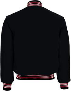 Veste polyvalente en toile respirante pour hommes Style High Street avec manche en cuir Prix du service OEM pour le baseball d'hiver - Product Image 2