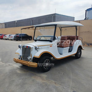 Coche clásico vintage antiguo blanco personalizado para Parque de Atracciones Escuela Centro Comercial turismo plástico duradero fibra de vidrio Metal - Product Image 5