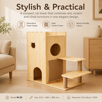 Arbre à chat en bois avec condo fermé, griffoir en sisal et plateformes multi-niveaux pour chats d'intérieur OEM ODM Personnalisé