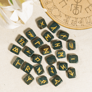 Juego de runas de piedra sanguina al por mayor, 25 piezas, piedras preciosas para meditación y decoración del hogar - Product Image 1