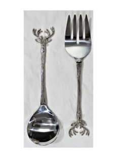 Vente en gros et de meilleure qualité Service à salade en métal avec poignée en poudre noire Ensemble de serveur en acier inoxydable - Product Image 6