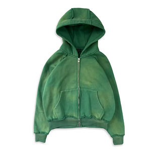 Sudadera con capucha y cremallera cálida personalizada OEM para hombre, sudadera con cremallera informal elegante para ropa de calle y uso en el gimnasio, sudaderas con capucha y cremallera de algodón - Product Image 5