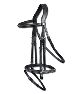 Bride Santander Casque de forme anatomique avec muserolle Flash Doublure douce Bande de front droite Matériau en cuir - Product Image 4