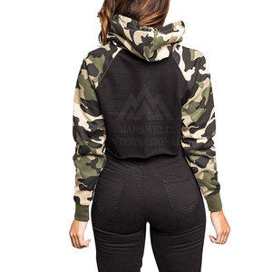 เสื้อฮู้ดเอวลอยสำหรับผู้หญิงทำจากวัสดุคุณภาพสูงเสื้อครอป - Product Image 4