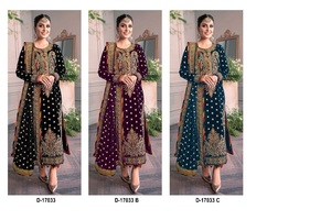 ชุดสูทกำมะหยี่สำหรับงานปักผ้ากำมะหยี่หนาและชุดชินอนชุดปากีสถาน - Product Image 4