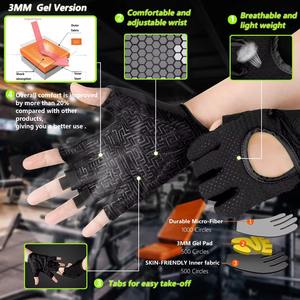 ถุงมือออกกำลังกายในยิมคุณภาพดีวัสดุสดปรับแต่งได้สำหรับการออกกำลังกายกลางแจ้ง - Product Image 4