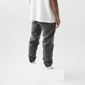 Pantalones de chándal holgados de pierna ancha para hombre, pantalones unisex de chándal rectos acampanados con diamantes de imitación y lavado ácido de algodón - Product Image 3