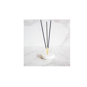 ที่วางธูปหินอ่อนสีขาวธรรมชาติ ทรงกลม ทำด้วยมือ หินแท้ ที่วางธูปแบบมินิมอล ดีไซน์วงกลม สำหรับธูปแท่ง - Product Image 1