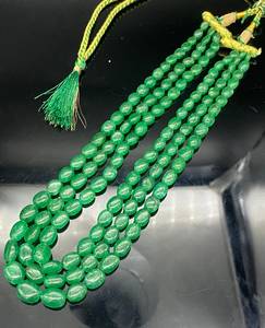 Emerald Green <b>Large</b> Tumbled <b>Bead</b> Necklace Top Class Making Emerald Rondelle <b>Beads</b> Top High Drilled Emerald <b>Beads</b> Necklace - Product Image 5