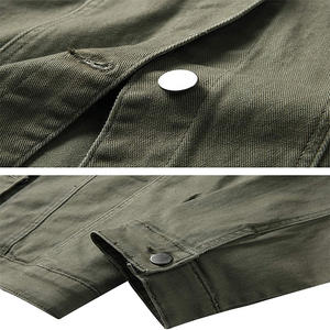 Wholesale Custom <b>Black</b> <b>Fleece</b> Denim Jacket for <b>Men</b> Windproof Warm for Outdoor Factory-Customized Casual Style Washed for Spring - Product Image 5