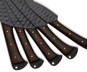 Ensemble de couteaux de chef PRESTIGE BLADES en acier inoxydable ambidextre, cinq pièces, couleur personnalisée, revêtement noir, commande en gros personnalisée - Product Image 3