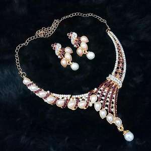 Kriaa Fine Jewelry Sets-Collier plaqué or avec pierre autrichienne 1108527 - Product Image 1