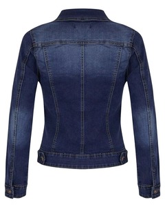 แจ็กเก็ตยีนส์ผู้หญิงแจ็กเก็ตยีนส์ครอปพร้อมกระเป๋าตกแต่ง - Product Image 5