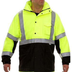 Chaqueta de seguridad de alta visibilidad, bombardero de alta visibilidad, forro con cremallera, transpirable, impermeable, ligera, chaqueta de seguridad personalizada para hombres - Product Image 1