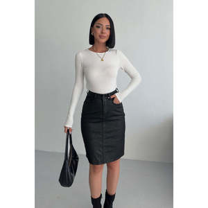 Medium Length <b>Skirt</b> 1074 - <b>Black</b> - Product Image 6