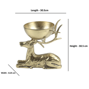 Aluminium doré cerf bol en métal dessus de table décoration de table de mariage fruits dessert fruits secs bols de service maison cuisine table à manger - Product Image 5