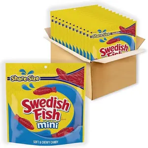 瑞典鱼形甜彩色涂层压片糖果