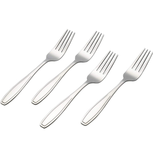 Mango de tenedor de vajilla de acero inoxidable elegante con tenedor de acero inoxidable pulido plateado con mango de diseño retorcido - Product Image 3