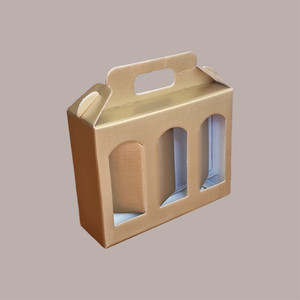 Caja de cartón de seda dorada de 10 piezas para suministros de vacaciones 190x60H150mm para 3 tarros de salsas y cremas - Product Image 1