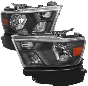 Hot-Selling Drl/Leds Fabriek Stijl Koplampen Met Amber Reflectoren For2019-2021 Dodge Ram 1500 (Zwarte Behuizing/Heldere Lens)