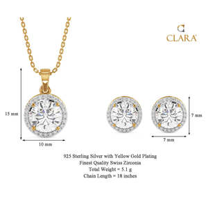 NOVAMART Fine 925 <b>Sterling</b> <b>Silver</b> Talia Pendant <b>Earring</b> Chain <b>Set</b> Fine Jewelry for Women Wholesale Export - Product Image 4